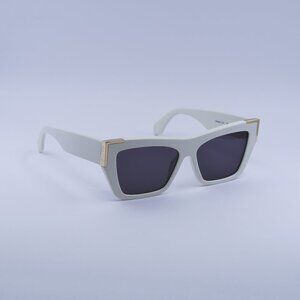 Palm Angels PERI099 HOLLYWOOD 0107 Sunglasses White Cat Eye Frame, Grey Lenses
